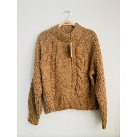 NWT a new day brown mock turtle neck chunky knit sweater - Picture 3 of 7